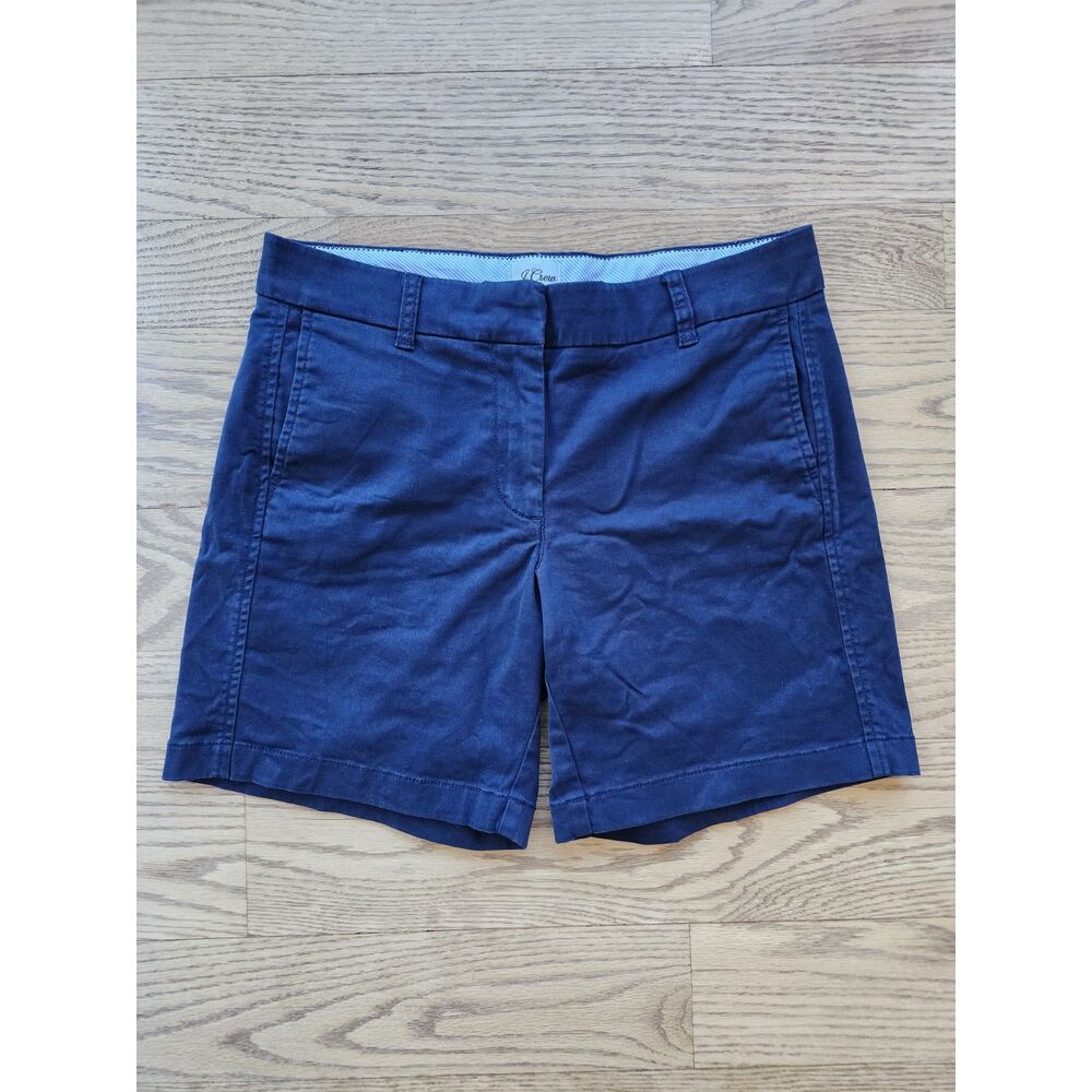 J.Crew Womens 4 Chino Shorts 6.5" Navy Blue 6.5 Inches VGUC